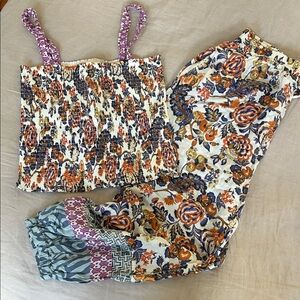 Floral Print Top and Pants Set